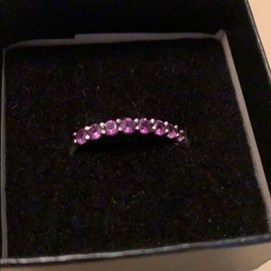 🌺🪩Platinum over sterling silver Amethyst ring